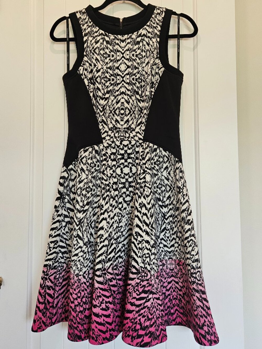 Maggy London Zebra Print Ombré Pink Sleeveless Dress 6